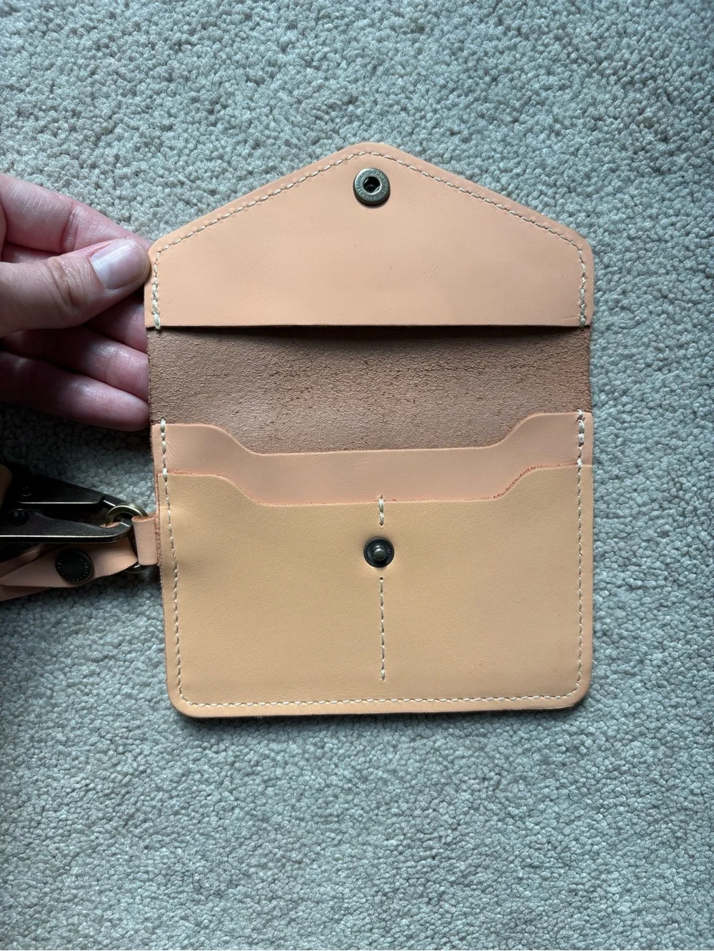 Portland Leather Goods Rare Stamped Tree Passport Wristlet Wallet Lanyard Set